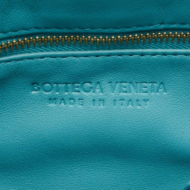 Pre Owned Bottega Veneta Blue Leather Chain Cassette Top Handle Bag
