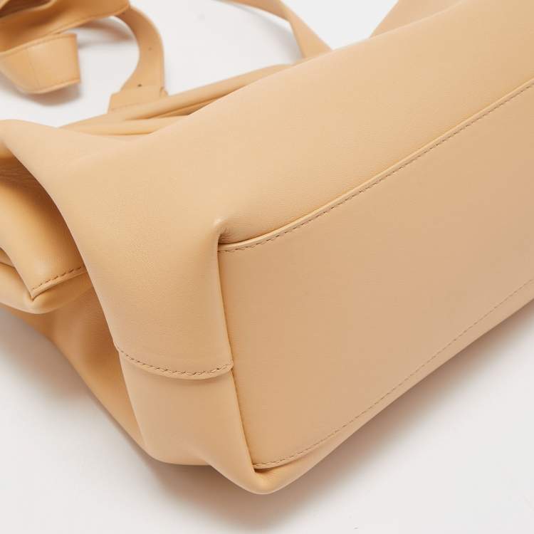 Pre Owned Bottega Veneta Beige Leather The Triangle Shoulder Bag