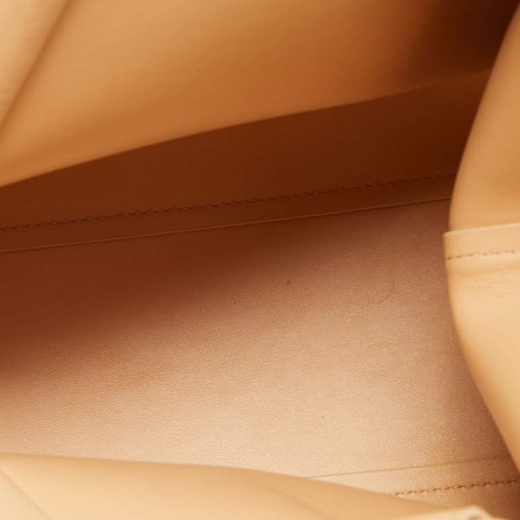 Pre Owned Bottega Veneta Beige Leather The Triangle Shoulder Bag