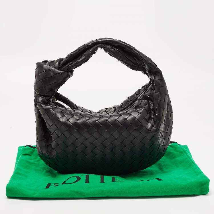 Pre Owned Bottega Veneta Black Leather Teen Jodie Hobo
