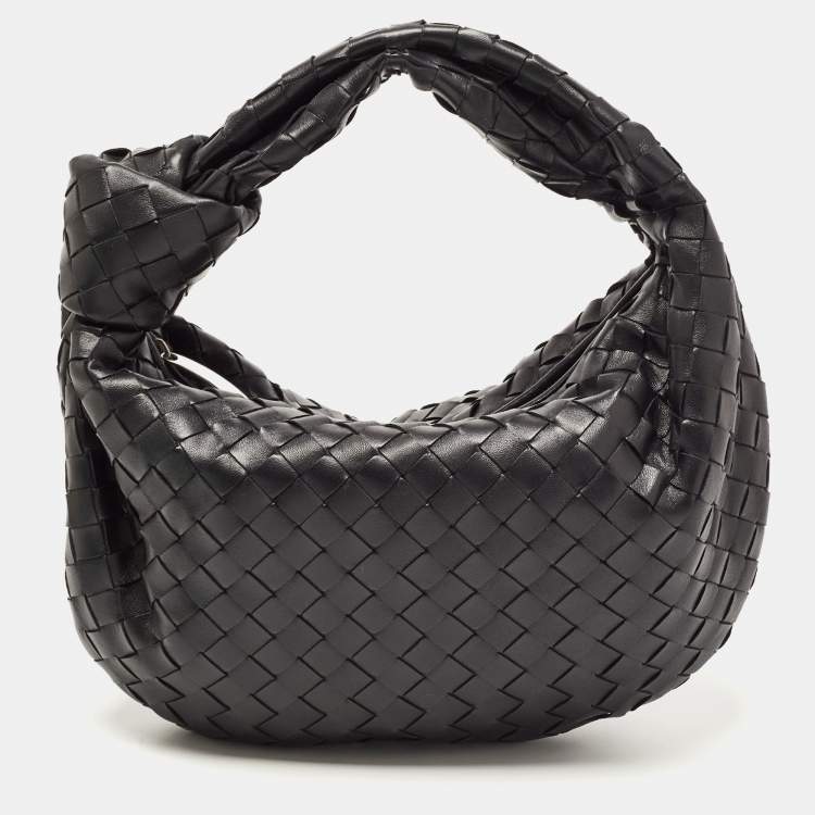 Pre Owned Bottega Veneta Black Leather Teen Jodie Hobo