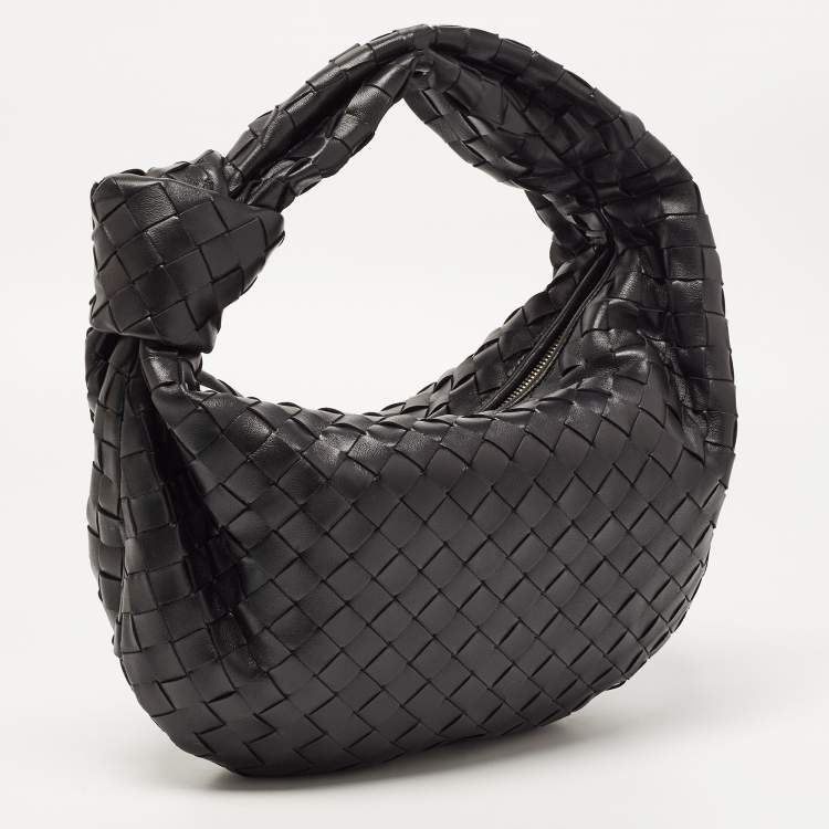 Pre Owned Bottega Veneta Black Leather Teen Jodie Hobo