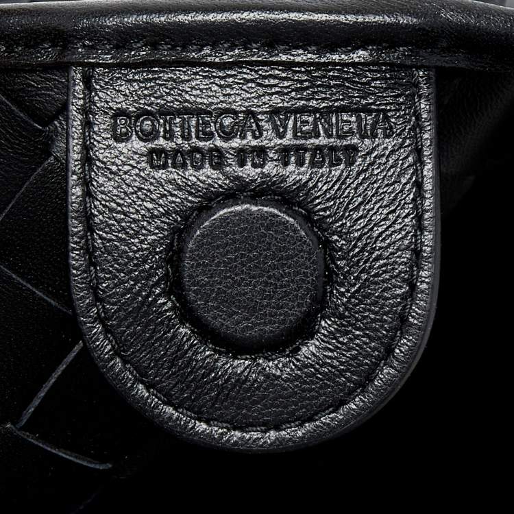 Pre Owned Bottega Veneta Black Intrecciato Leather Small Sardine Hobo