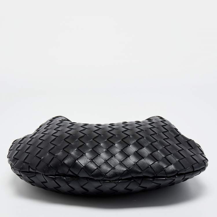Pre Owned Bottega Veneta Black Intrecciato Leather Small Sardine Hobo