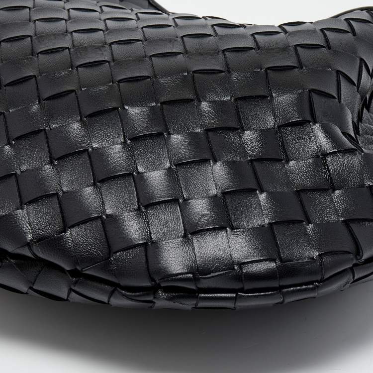 Pre Owned Bottega Veneta Black Intrecciato Leather Small Sardine Hobo