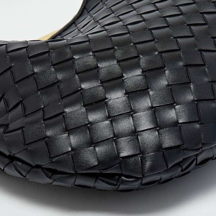 Pre Owned Bottega Veneta Black Intrecciato Leather Small Sardine Hobo