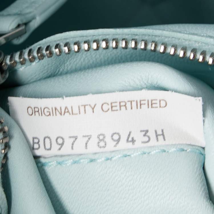 Pre Owned Bottega Veneta Pale Blue Intrecciato Leather Cassette Shoulder Bag