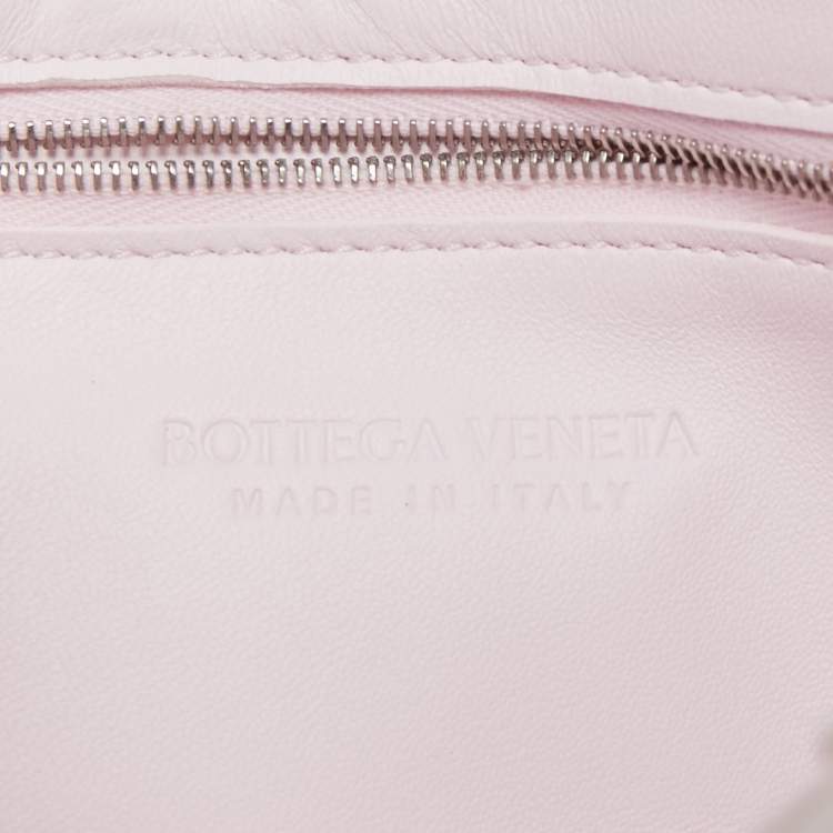 Pre Owned Bottega Veneta Light Pink Intrecciato Leather Cassette Shoulder Bag