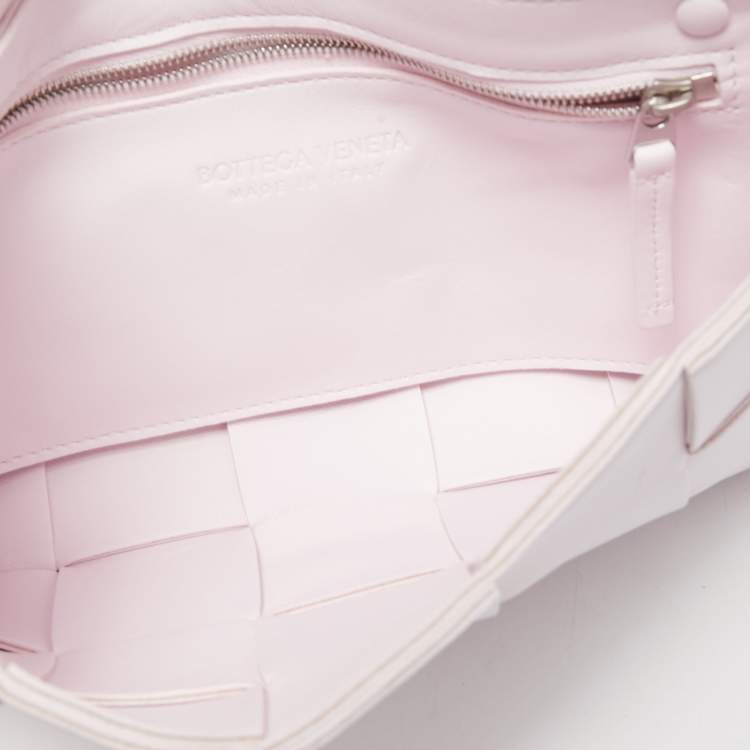 Pre Owned Bottega Veneta Light Pink Intrecciato Leather Cassette Shoulder Bag