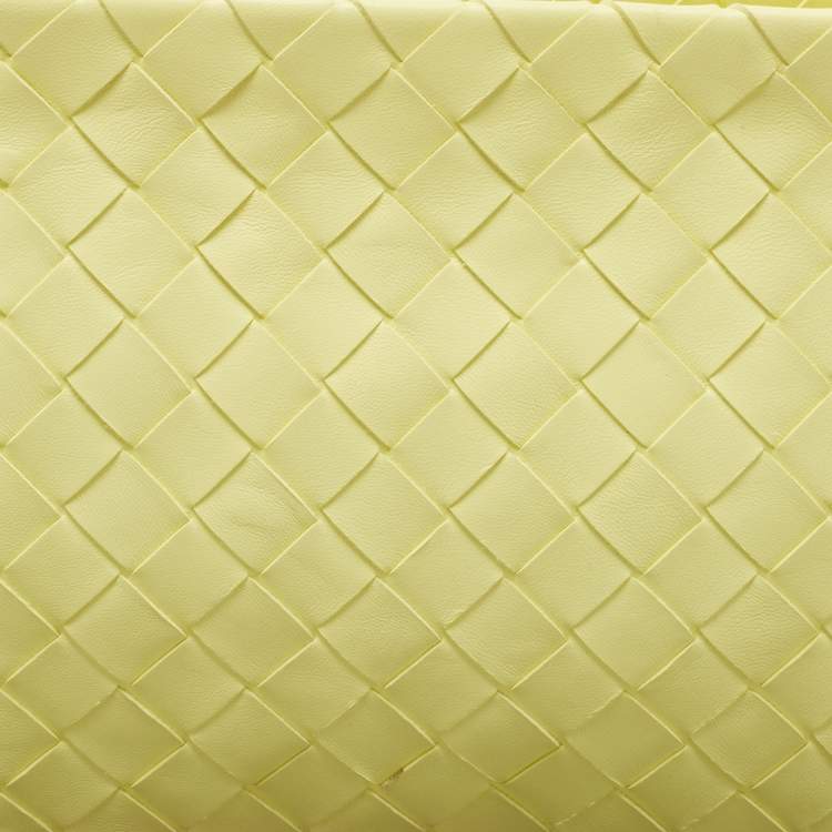Pre Owned Bottega Veneta Neon Intrecciato Leather Zip Pouch