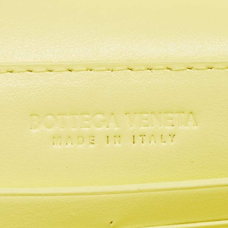Pre Owned Bottega Veneta Neon Intrecciato Leather Zip Pouch
