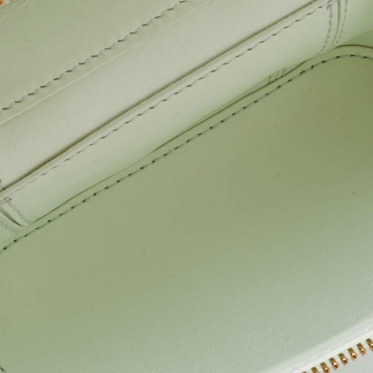 Pre Owned Bottega Veneta Glacier Intrecciato Leather Mini Vanity Case  