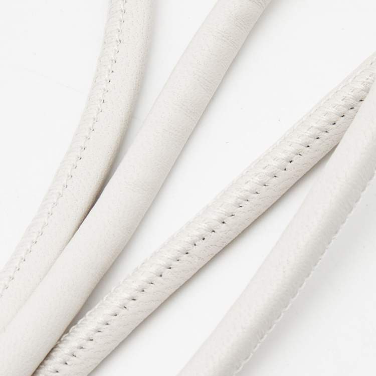 Pre Owned Bottega Veneta White Intrecciato Leather Mini Loop Camera Crossbody Bag