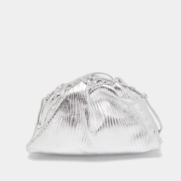 Bottega Veneta Silver Leather Mini Pouch Bag Bottega Veneta | The Luxury  Closet