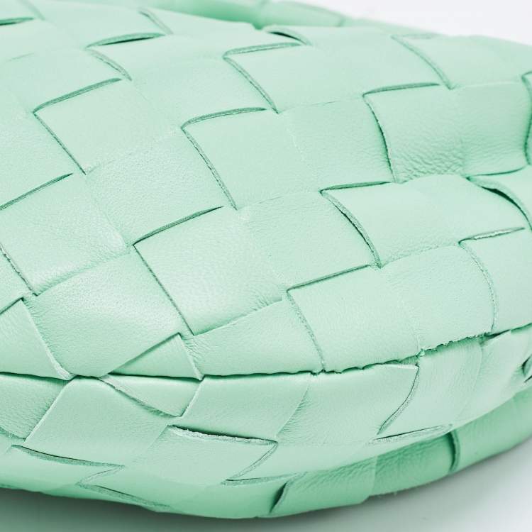 Pre Owned Bottega Veneta Mint Green Intrecciato Leather Candy Jodie Bag