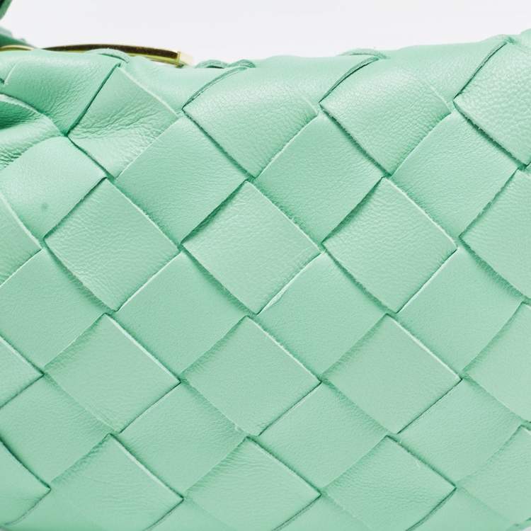 Pre Owned Bottega Veneta Mint Green Intrecciato Leather Candy Jodie Bag