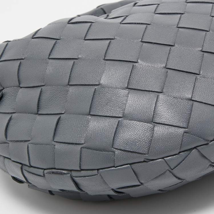 Pre Owned Bottega Veneta Grey Intrecciato Leather Mini Jodie Hobo