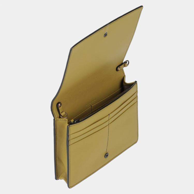 Pre Owned Bottega Veneta Yellow/Green Leather Crossbody Bag