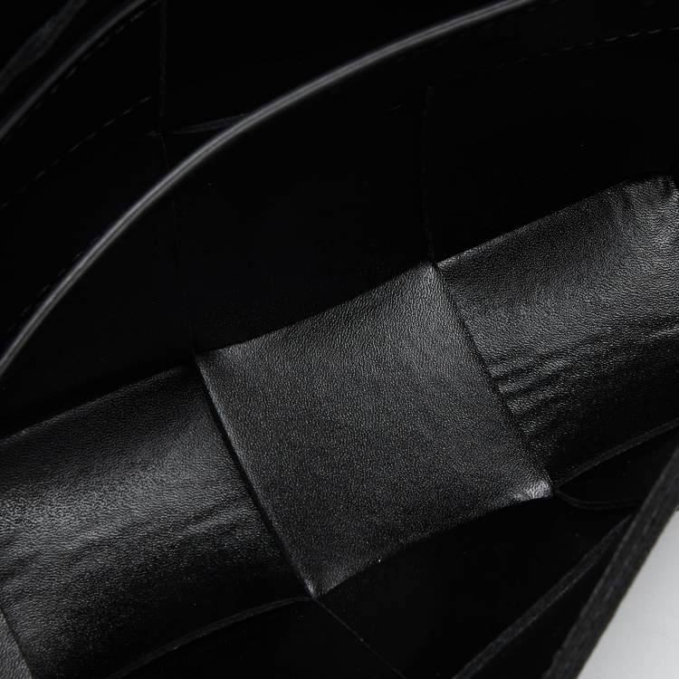 Pre Owned Bottega Veneta Black Intrecciato Leather Mini Cassette Belt Bag