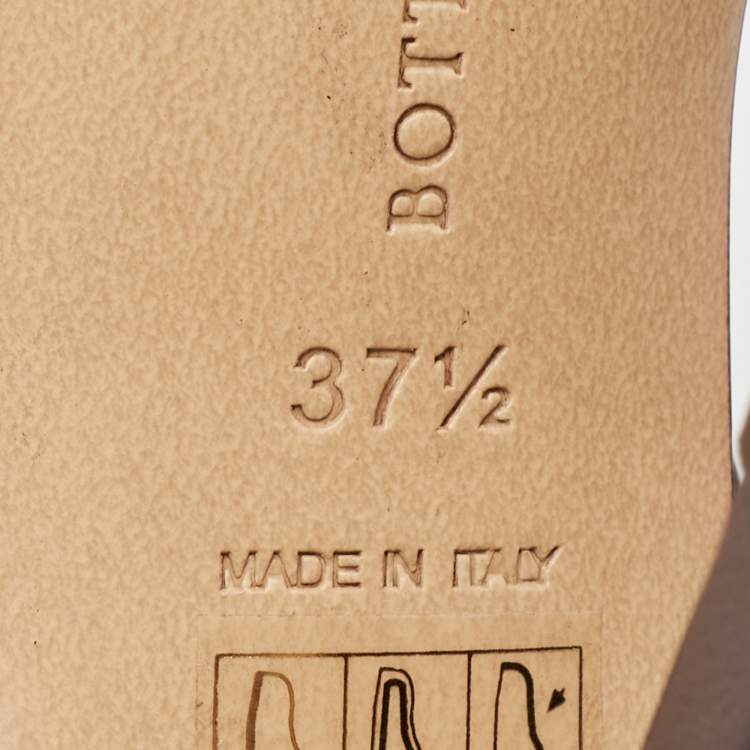 مملوكة مسبقًا Bottega Veneta Brown Leather Stretch Ankle Strap Sandals Size 37.5