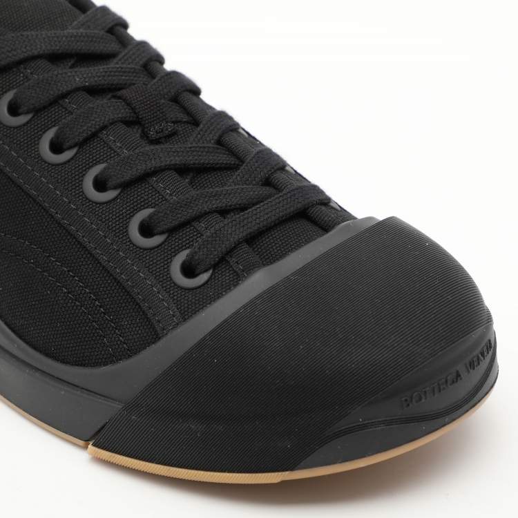 Pre Owned Bottega Veneta Black Canvas Vulcanized Sneakers Size 39