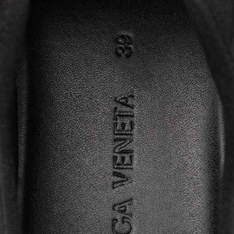 Pre Owned Bottega Veneta Black Canvas Vulcanized Sneakers Size 39