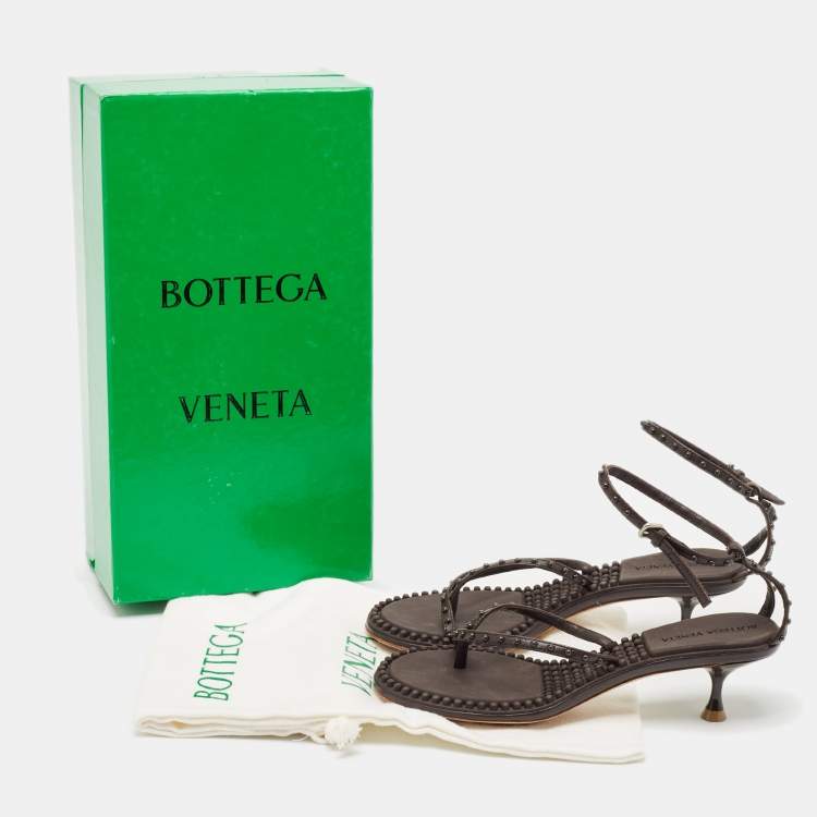 مملوكة مسبقًا Bottega Veneta Brown Leather Lagoon Bubble Sandals Size 36
