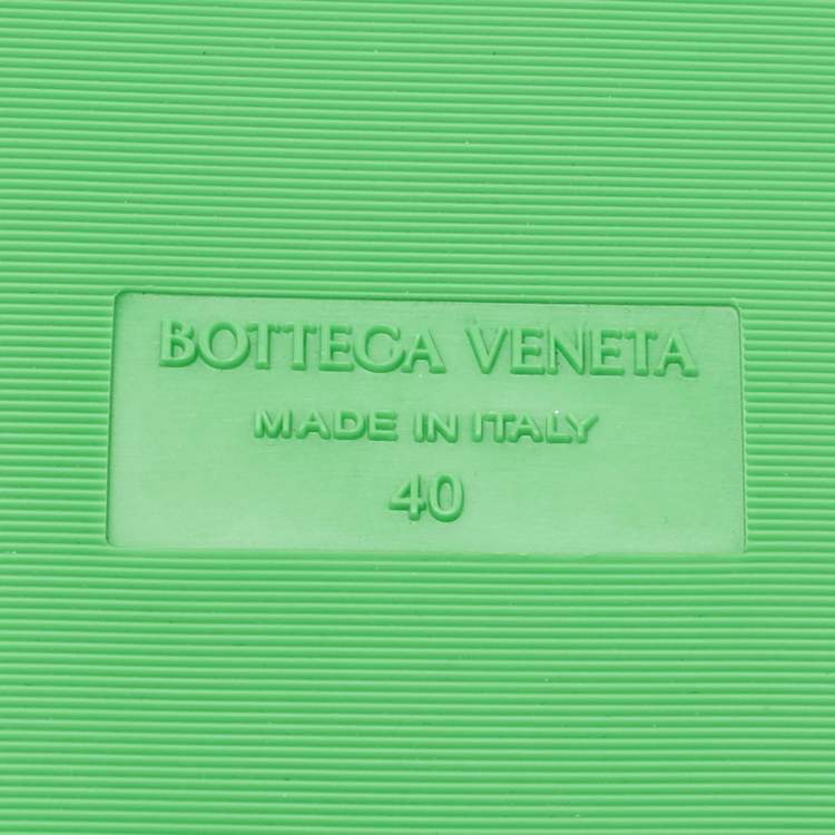 Pre Owned Bottega Veneta Green Shearling Fur Flat Sandals Size 40