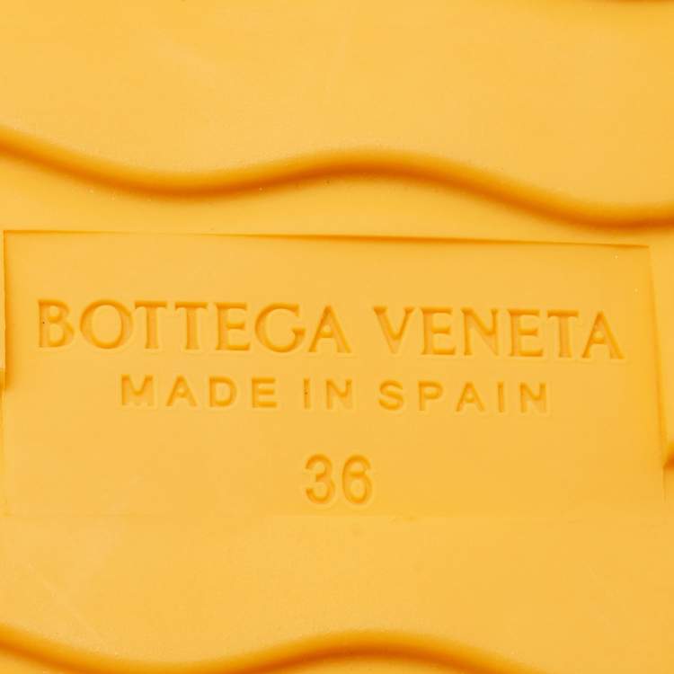 Pre Owned Bottega Veneta Orange Mesh and Leather Wedge Espadrilles Ankle Tie Sandals Size 36
