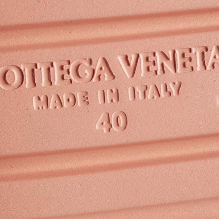 Pre Owned Bottega Veneta Orange Jelly Lace Flat Sandals Size 40