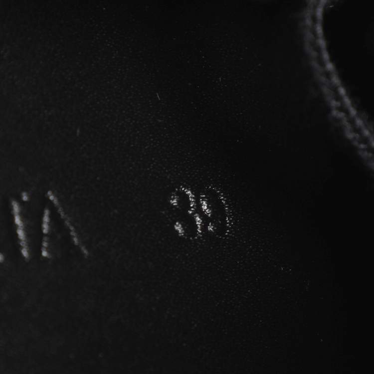 Pre Owned Bottega Veneta Black Canvas and Leather Vulcan Low Top Sneakers Size 39