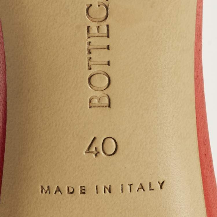 Pre Owned Bottega Veneta Dot Size 40 Red Leather Ankle Strap Sandals