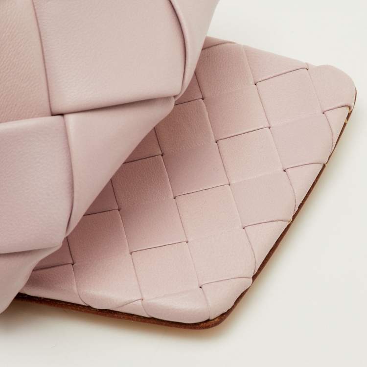 Pre Owned Bottega Veneta Lido Size 39.5 Light Lilac Intrecciato Leather Slide Sandals