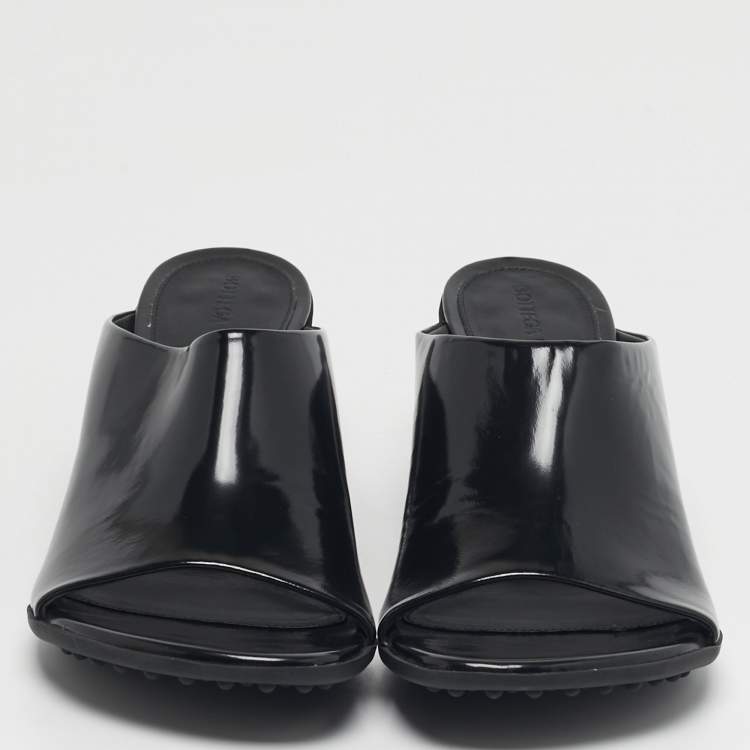 Pre Owned Bottega Veneta Atomic Size 40 Black Leather Slide Sandals
