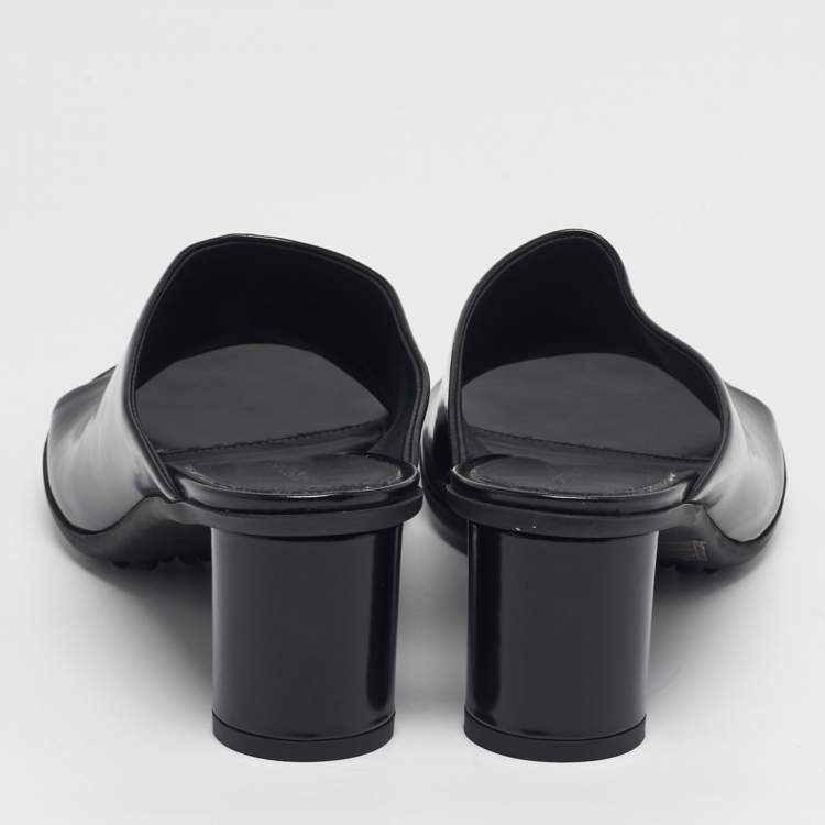 Pre Owned Bottega Veneta Atomic Size 40 Black Leather Slide Sandals