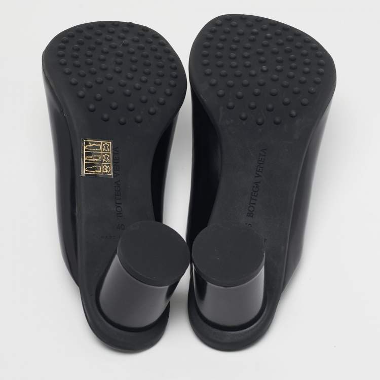 Pre Owned Bottega Veneta Atomic Size 40 Black Leather Slide Sandals