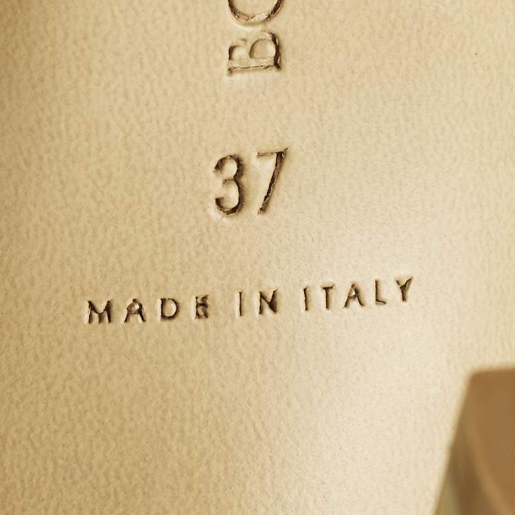 Pre Owned Bottega Veneta Curve Size 37 Olive Green Woven Leather Slide Sandals