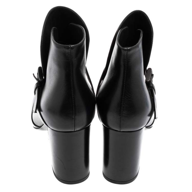 Pre Owned Bottega Veneta Black Intrecciato Leather Wingtip Ankle Boots Size 36.5