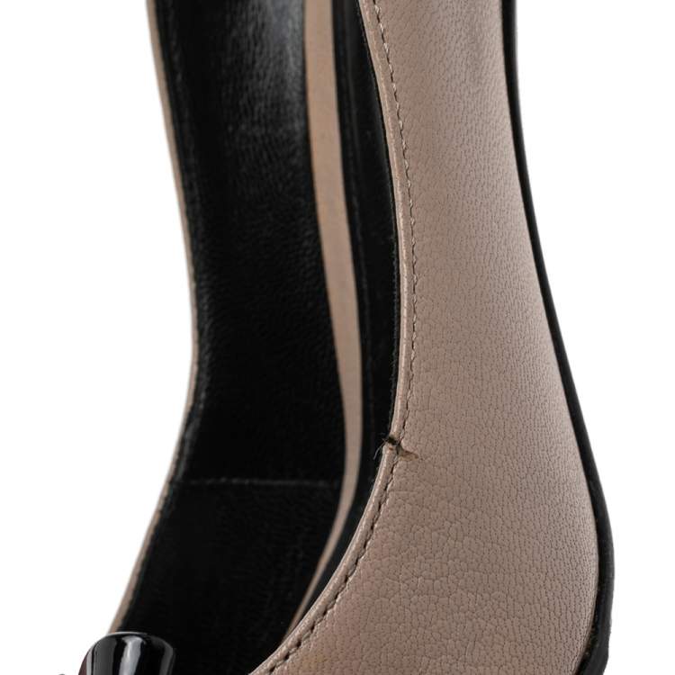 Pre Owned Bottega Veneta Tricolor Leather Bow Pumps Size 37