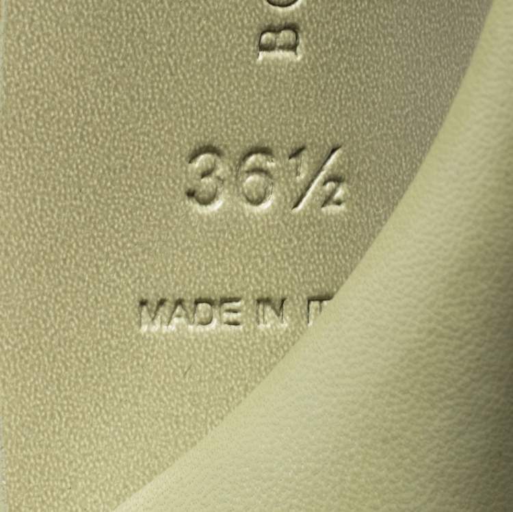 Pre Owned Bottega Veneta Mint Green Leather Bow Pumps Size 36.5