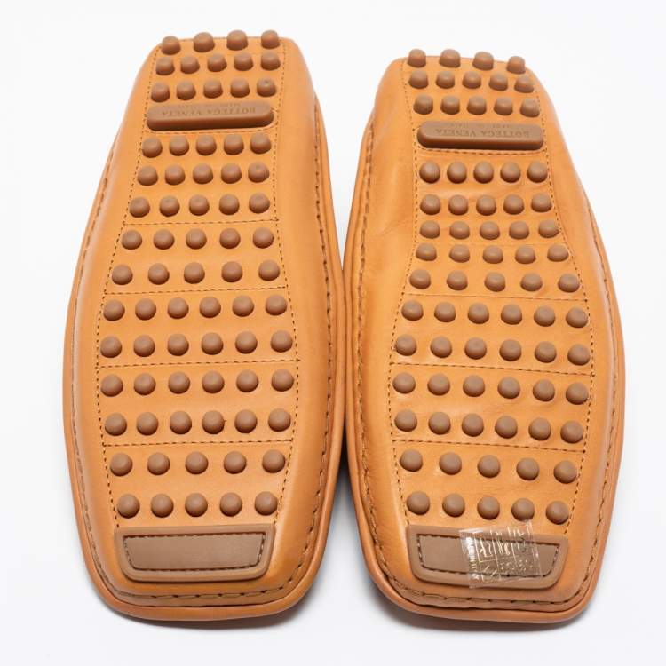 Pre Owned Bottega Veneta Tan Intrecciato Leather Douglas Loafers Size 40