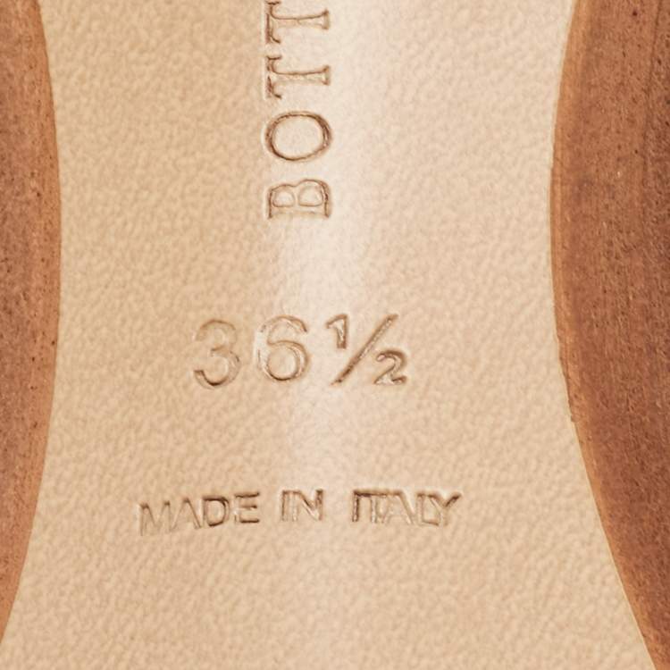 Pre Owned Bottega Veneta Brown Leather Intrecciato Slide Sandals Size 36.5