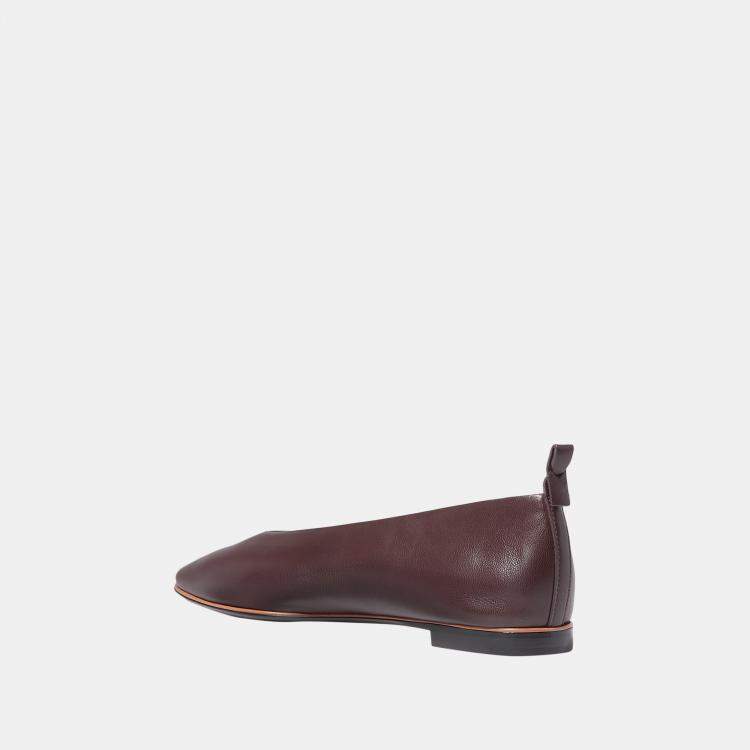 Pre Owned Bottega Veneta Brown Leather Ballet Flats 36