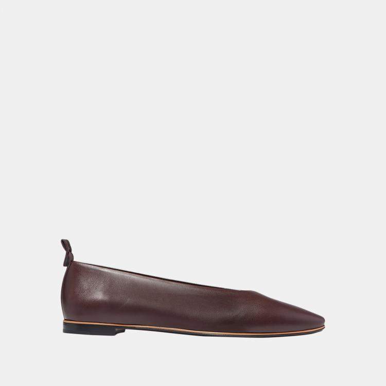 Pre Owned Bottega Veneta Brown Leather Ballet Flats 36