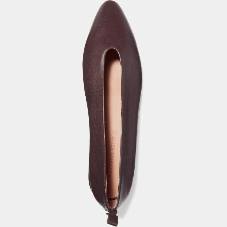 Pre Owned Bottega Veneta Brown Leather Ballet Flats 36