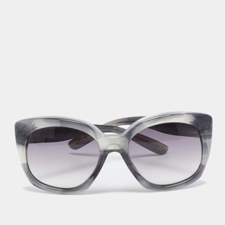 Pre Owned Bottega Veneta Grey Gradient BV 185/S Cat Eye Sunglasses