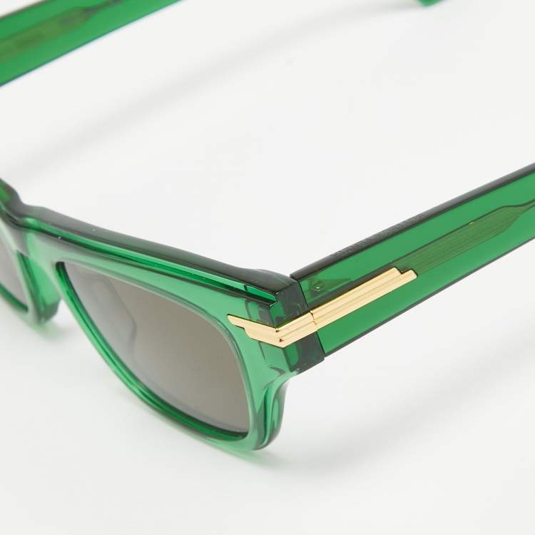 Pre Owned Bottega Veneta Green/Black BV1122S Wayfarer Sunglasses