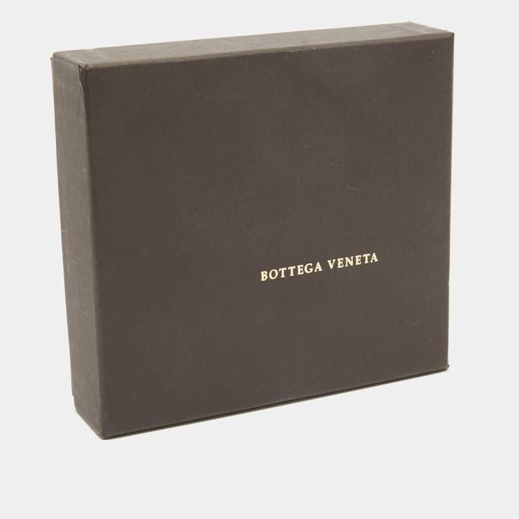 Pre Owned Bottega Veneta Intercciato Leather Snakeskin Leather Gunmetal Tone Bracelet M