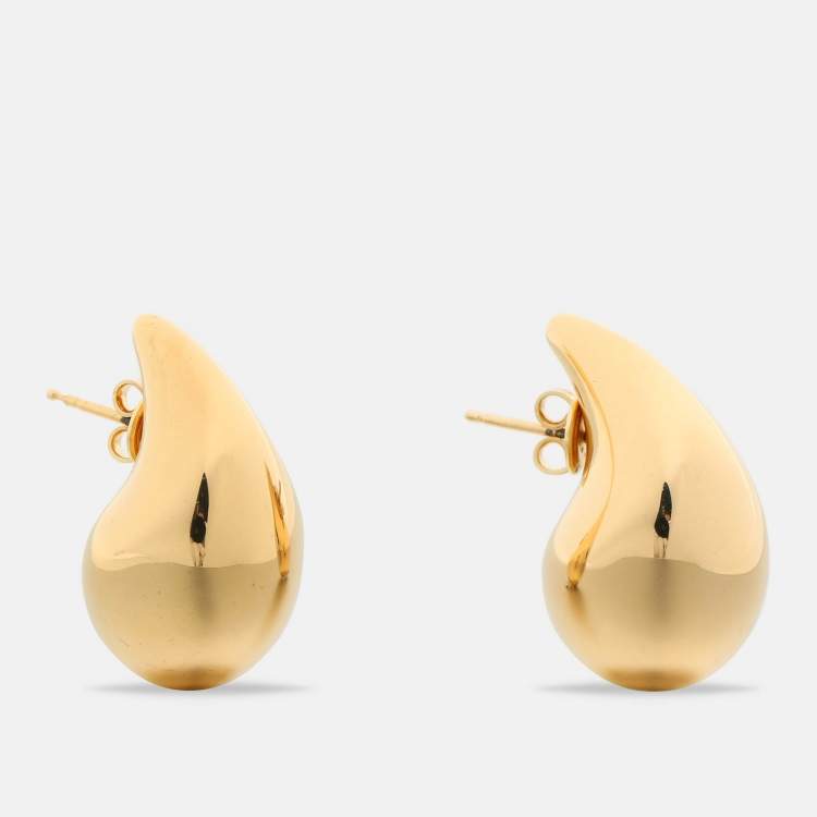 Pre Owned Bottega Veneta Drop Gold Tone Sterling Silver Earrings