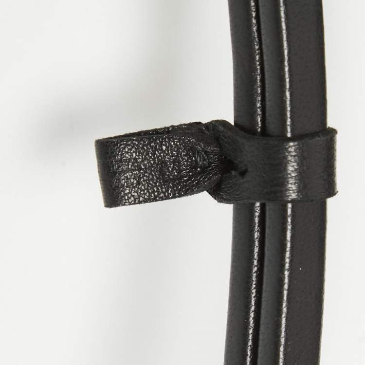 Pre Owned Bottega Veneta Black Leather Spiral Belt M